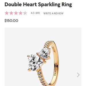 Double heart sparkling ring. (Pandora)